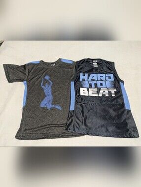 247/365 Boys Basketball Shirts Lot 2pc Graphic T-Shirt & Mesh Tank Top Size 8